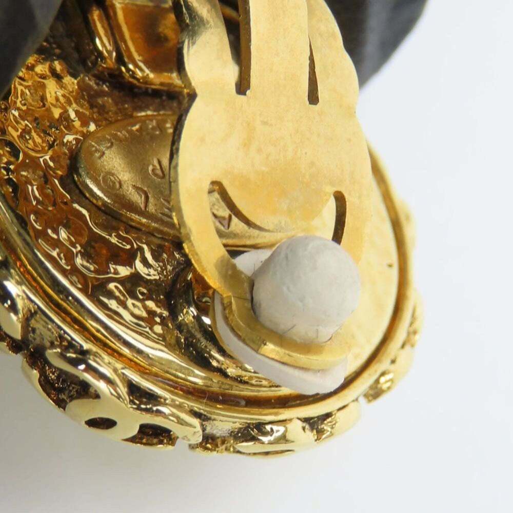 CHANEL Authentic Gold Pearl Logo Earrings - Picture 7 of 11